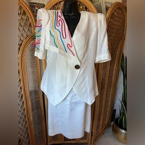 1980s skirt and jacket top set